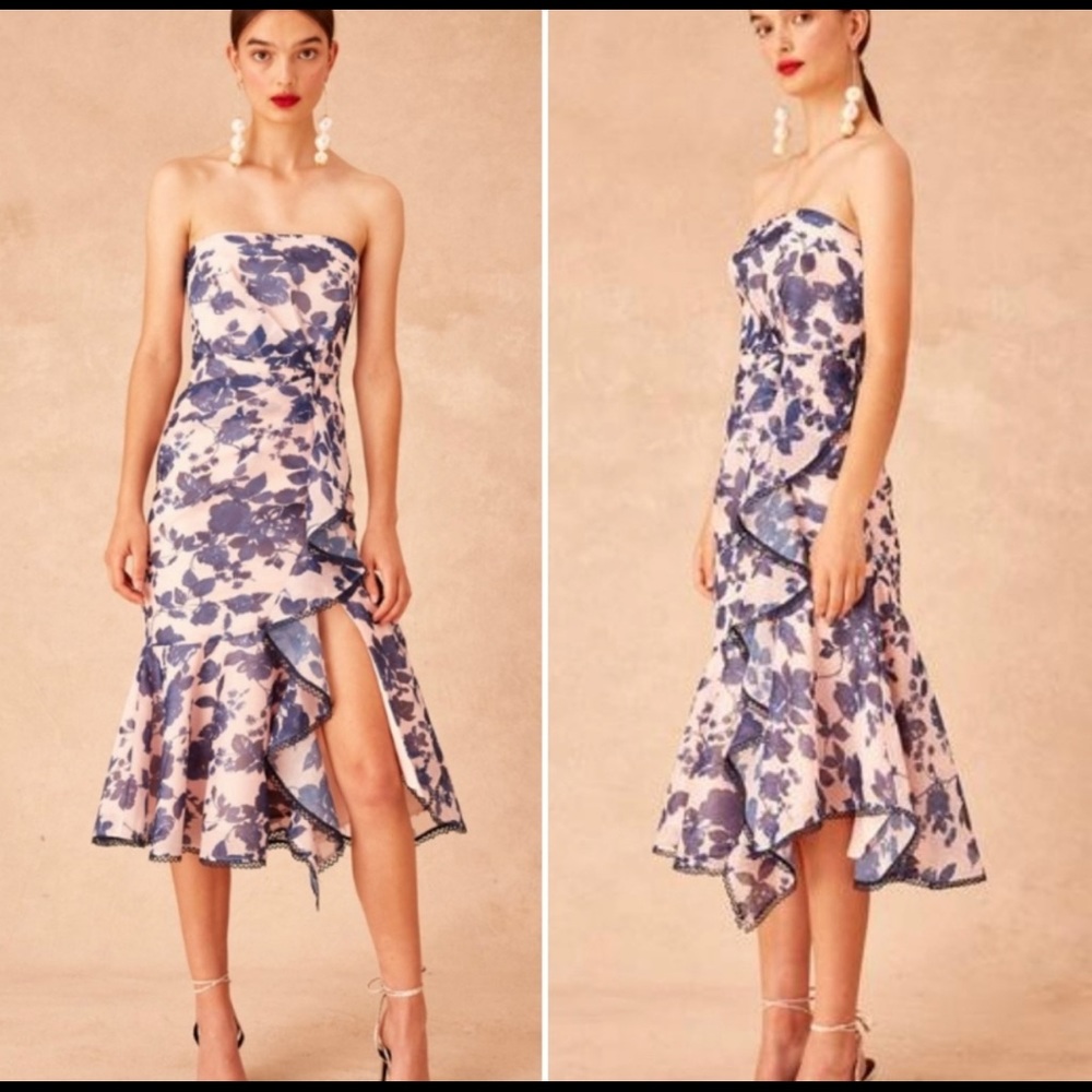 KEEPSAKE Halo Mink Botanic Strapless Dress